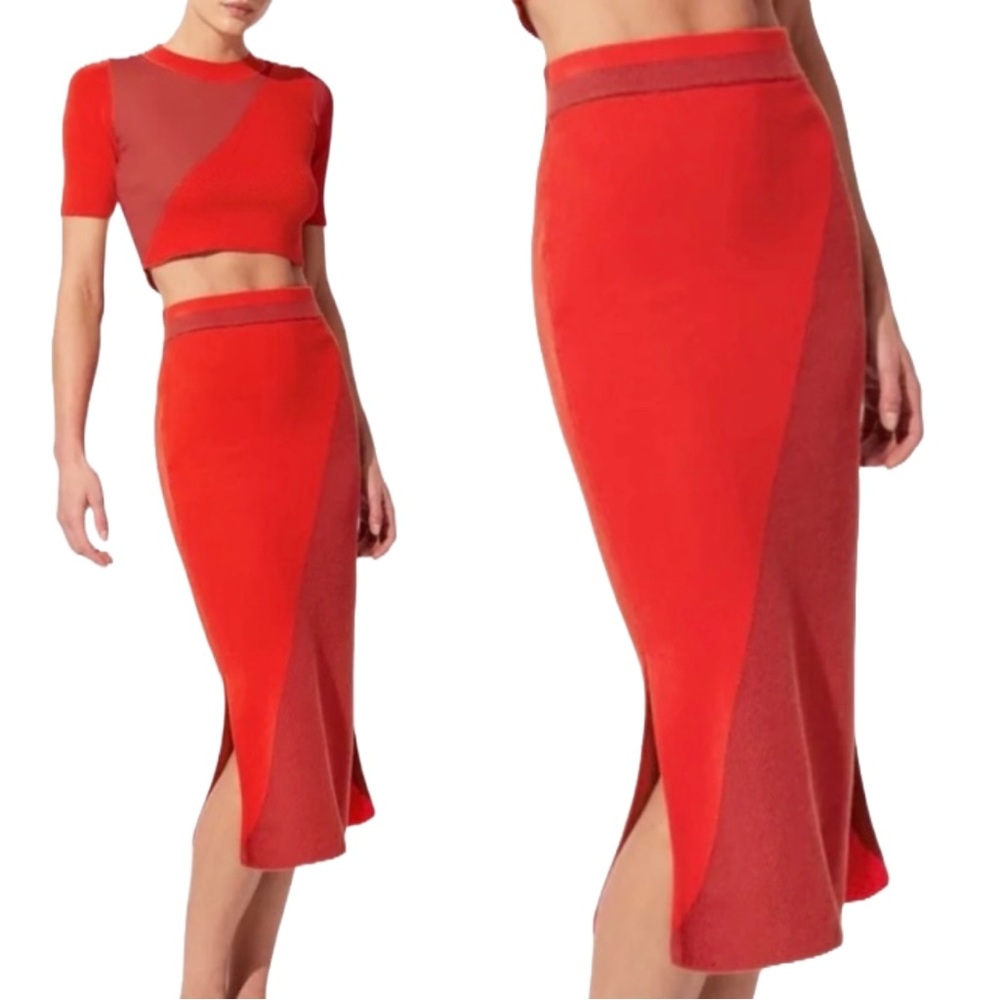 Solid & Striped Red Knit Vivienne Skirt sz Large NWT $195
